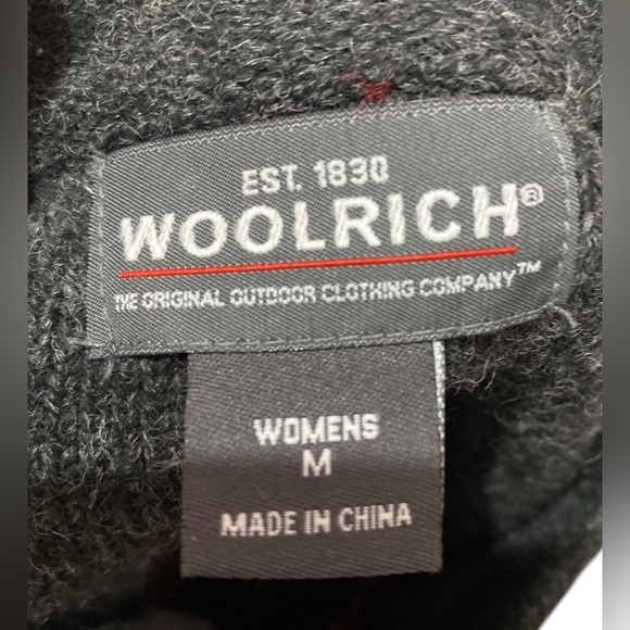 WOOLRICH Sweater Red Gray Charcoal Heather 100% Wool Women’s Size M - Picture 2 of 10